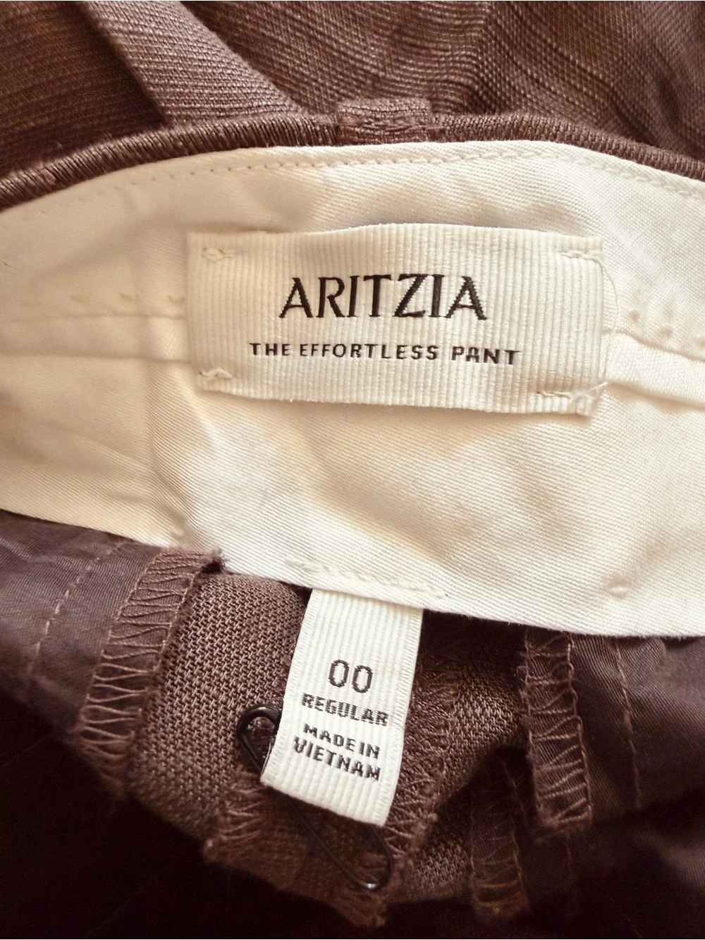 Aritzia The Effortless Pant Cruise Linen Brown